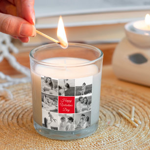 Lovely Collage Couple Photo & Happy Valentines Day Square Sticker