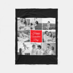 Lovely Collage Couple Photo Happy Valentines Day T Fleece Blanket