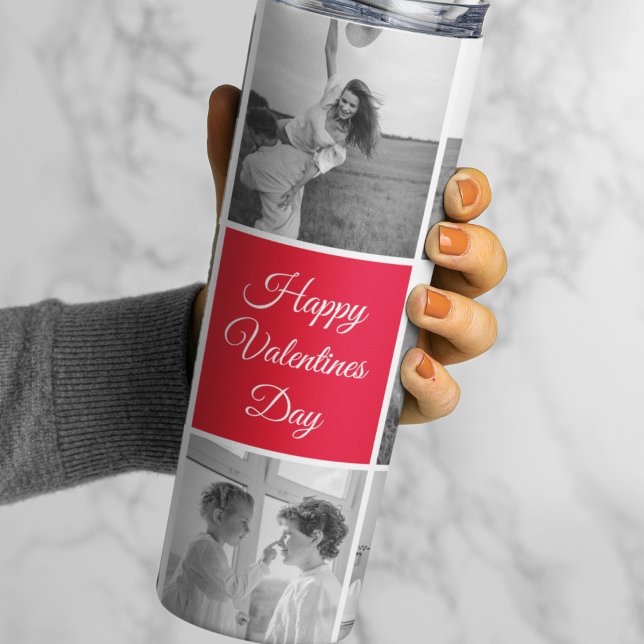 Lovely Collage Couple Photo & Happy Valentines Day Thermal Tumbler (Creator Uploaded)