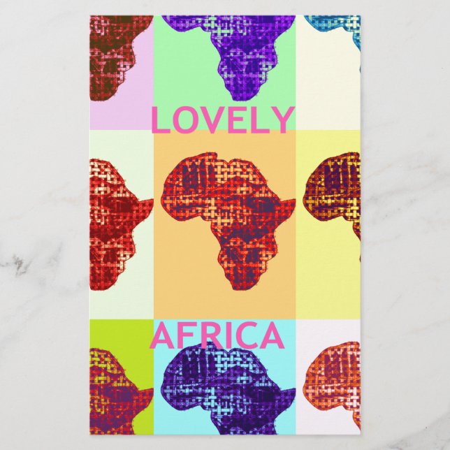 Lovely Colourful Africa Map Pop Pattern Art  Desig (Front)