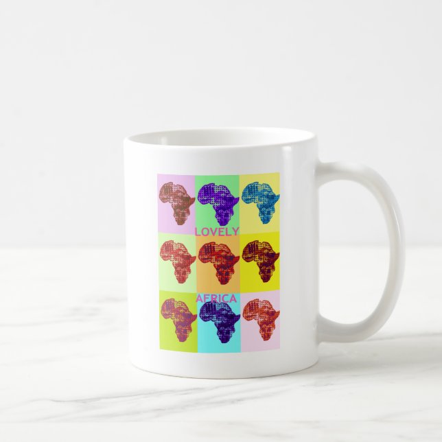 Lovely Colourful Africa Map Pop Pattern Art  Desig Coffee Mug (Right)
