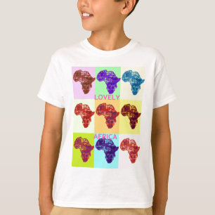 Lovely Colourful Africa Map Pop Pattern Art  Desig T-Shirt