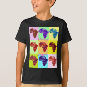 Lovely Colourful Africa Map Pop Pattern Art Desig T-Shirt