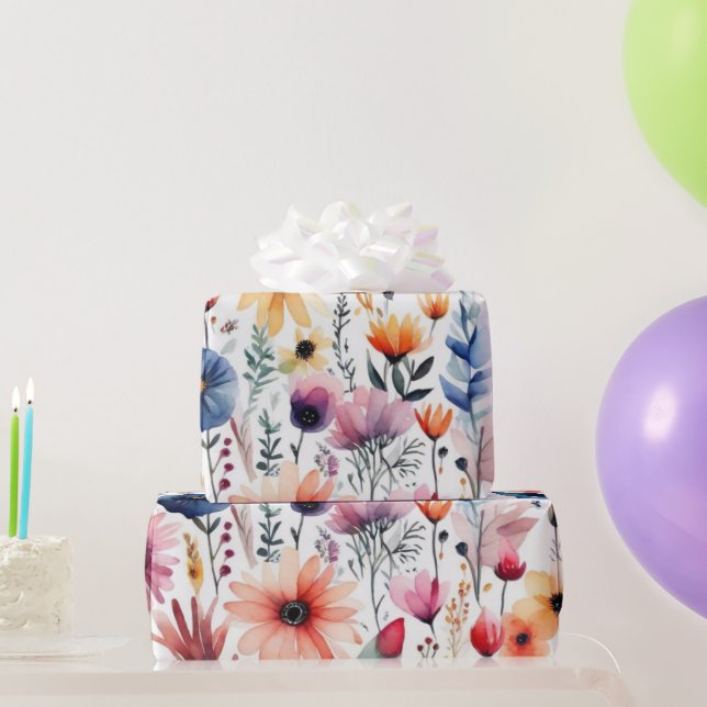 Lovely colourful flowers  Wrapping Paper (Party Gifts)