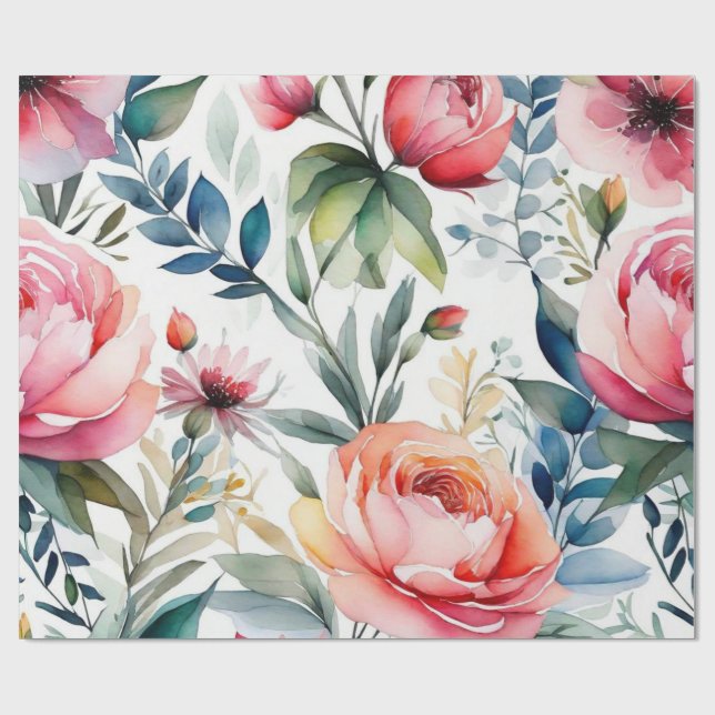 Lovely colourful flowers  Wrapping Paper (Flat)