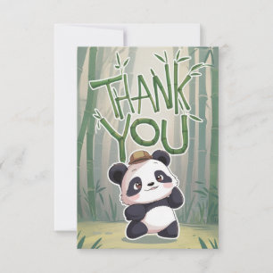 Lovely Colourful Panda  Thank You Card