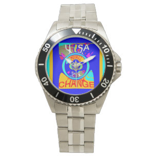 Lovely Colourful USA Change Time Watch
