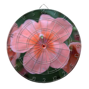 Lovely common pink garden flowers. Floral photo Dartboard