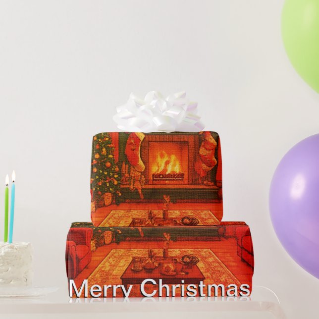 Lovely Cosy Christmas Family Gathering  Wrapping Paper (Party Gifts)