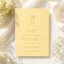 Lovely Couple Drawn Script Butter Yellow Wedding