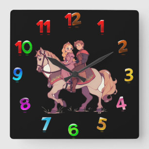 Lovely couple square wall clock