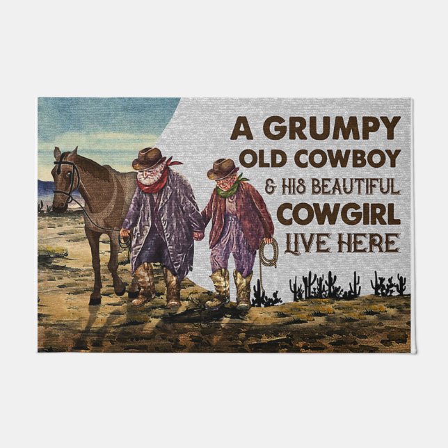 Lovely Cowboy Quotes Doormat, Cowboy Mat (Front)