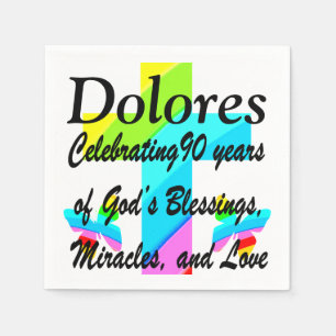 LOVELY CROSS AND BUTTERFLY PERSONALIZED NAPKINS