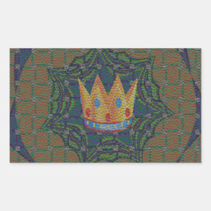 Lovely Crown Print vector Keep it Simple design Rectangular Sticker