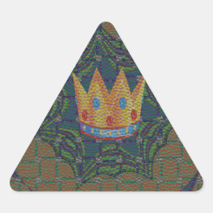  Lovely Crown Print vector Keep it Simple design Triangle Sticker