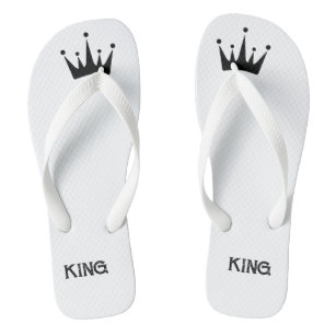 Lovely Crown with King Printed Text-Sandals of Men Jandals