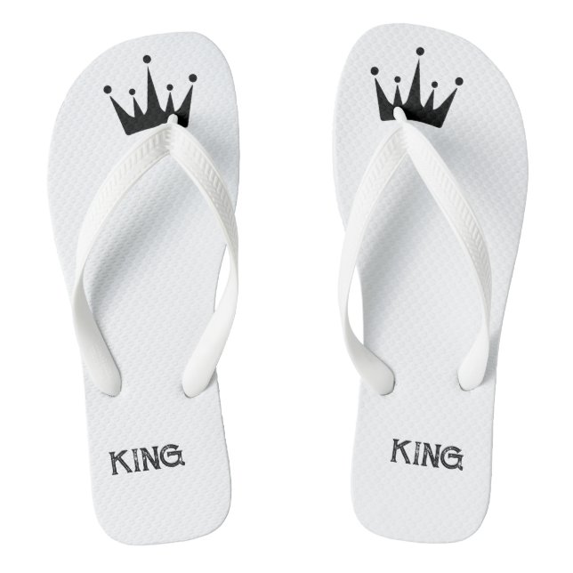 Lovely Crown with King Printed Text-Sandals of Men Jandals (Footbed)