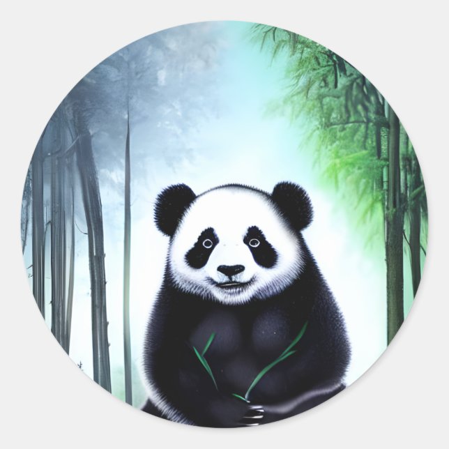 Lovely, Cuddly Little Panda Bear Cub Classic Round Sticker (Front)