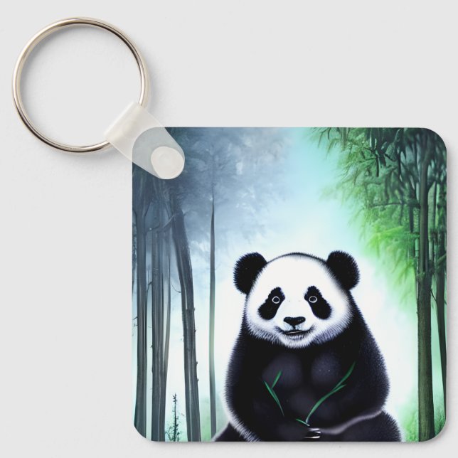 Lovely, Cuddly Little Panda Bear Cub Key Ring (Front)
