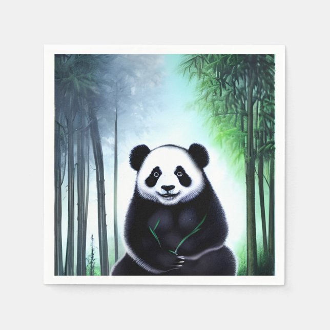 Lovely, Cuddly Little Panda Bear Cub Napkin (Front)