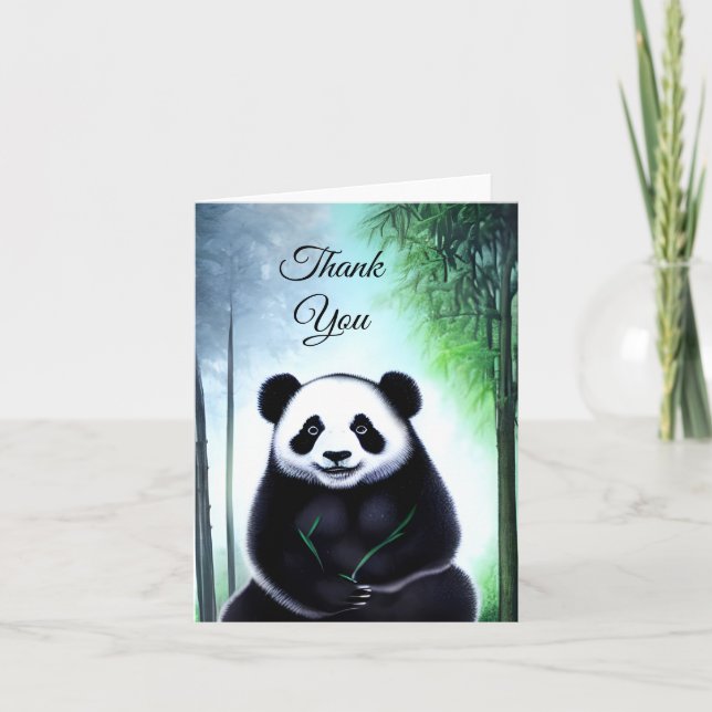 Lovely, Cuddly Little Panda Cub Thank You Card (Front)