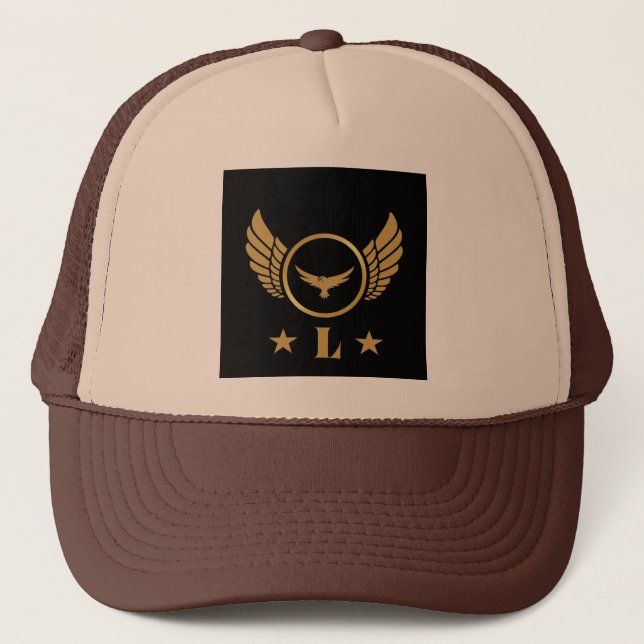 Lovely Custom L Initial letter Personalised-Cap Trucker Hat (Front)