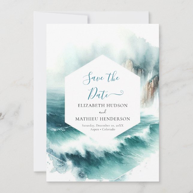  Lovely Custom Nautical Wedding  Save The Date (Front)