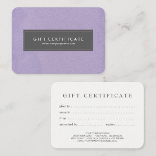 Lovely Customisable Gift Certificate