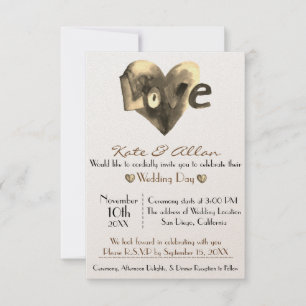 Lovely Customizeable Heart Wedding Invitation RSVP