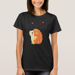 Lovely Cute Hedgehog Full of Love Heart T-Shirt