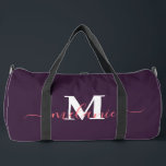 Lovely Cute Kitten Custom Monogram Script Name Duffle Bag<br><div class="desc">Travel in adorable style with this charming duffle bag featuring a sweet, hand-drawn kitten illustration that’s sure to steal hearts. Designed with soft pastel tones and playful details, this bag is perfect for cat lovers of all ages. Add a personal touch with your custom name and monogram in elegant script...</div>