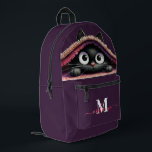 Lovely Cute Kitten Custom Monogram Script Name Printed Backpack<br><div class="desc">Adorable and personalised, the "Lovely Cute Kitten Custom Monogram Script Name Printed Backpack" is perfect for cat lovers of all ages. Featuring a charming illustration of a cute kitten, this backpack is as functional as it is delightful. The custom monogram and script name add a personal touch, making it a...</div>