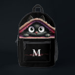 Lovely Cute Kitten Custom Monogram Script Name Printed Backpack<br><div class="desc">Adorable and personalised, the "Lovely Cute Kitten Custom Monogram Script Name Printed Backpack" is perfect for cat lovers of all ages. Featuring a charming illustration of a cute kitten, this backpack is as functional as it is delightful. The custom monogram and script name add a personal touch, making it a...</div>