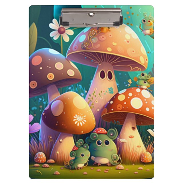 Lovely cute mushrooms     clipboard (Front)