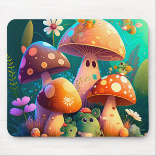 Lovely cute mushrooms mouse pad