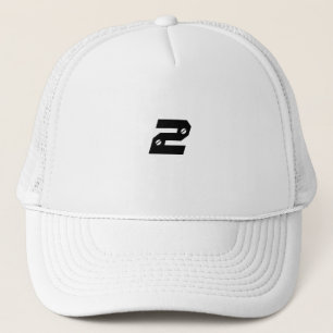 Lovely Cute Number 2 White and White colour Trucker Hat