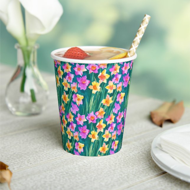 Lovely daffodils paper cups (Insitu)