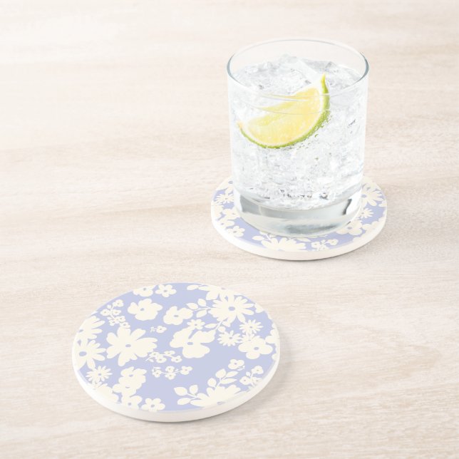 Lovely Daisies Pattern Custom Background Colors  Coaster (Side)