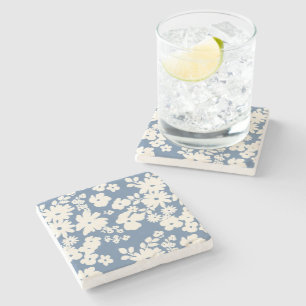 Lovely Daisies Pattern Custom Background Colours  Stone Coaster