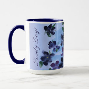 Lovely Day Purple Flowered Art Mug