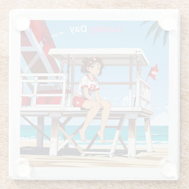 Lovely Day with Me on Sunny Beach. Coaster (Back)