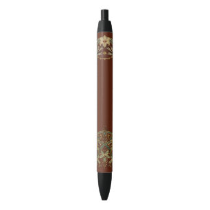 Lovely Deco Floral With Lily Black Ink Pen
