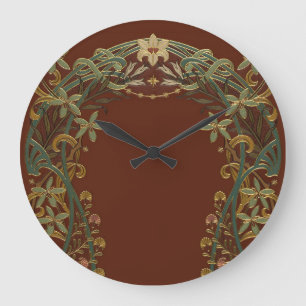 Lovely Deco Floral With Lily Large Clock