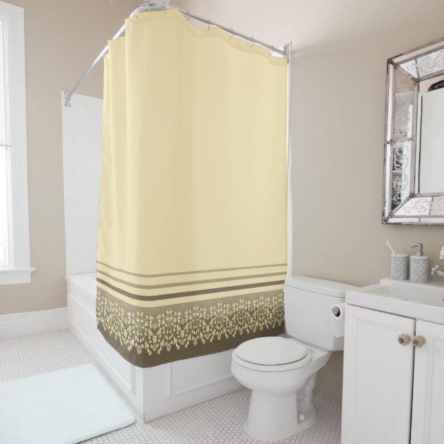 Lovely Decorative Patterned Accented Shower Curtain (In Situ)