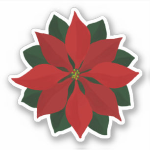 Lovely Deep Red Poinsettia Christmas Graphic