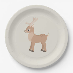 Lovely deer woodland paper plate