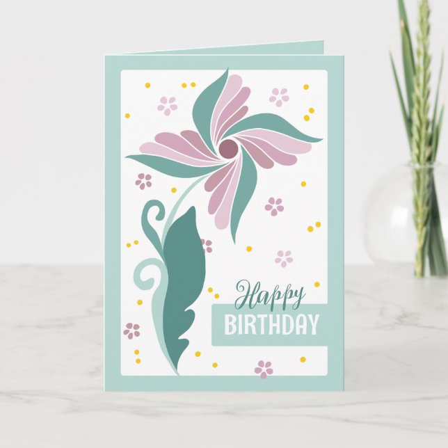 Lovely delicate zen doodle flower CC1276 Birthday Card (Front)