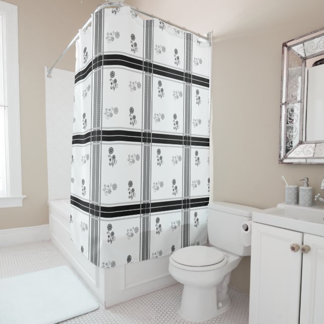 "Lovely" Design Shower Curtain (In Situ)