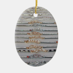 Lovely Diamind Jewellery heart design art collecti Ceramic Tree Decoration