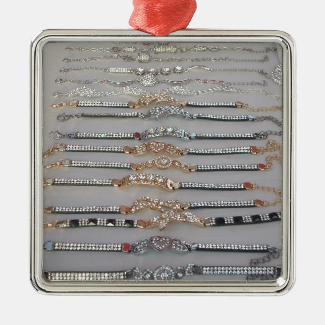 Lovely Diamind Jewellery heart design art collecti Metal Tree Decoration (Front)